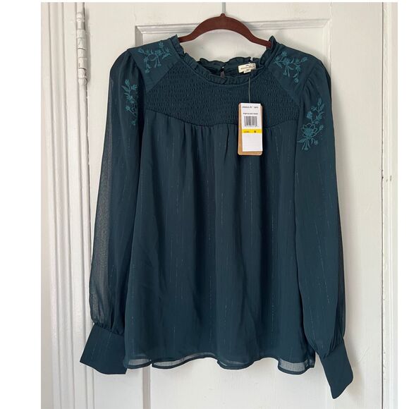 MASON & BELLE  Women's Chiffon Blouse Size  M Dark Turquoise - Picture 1 of 8